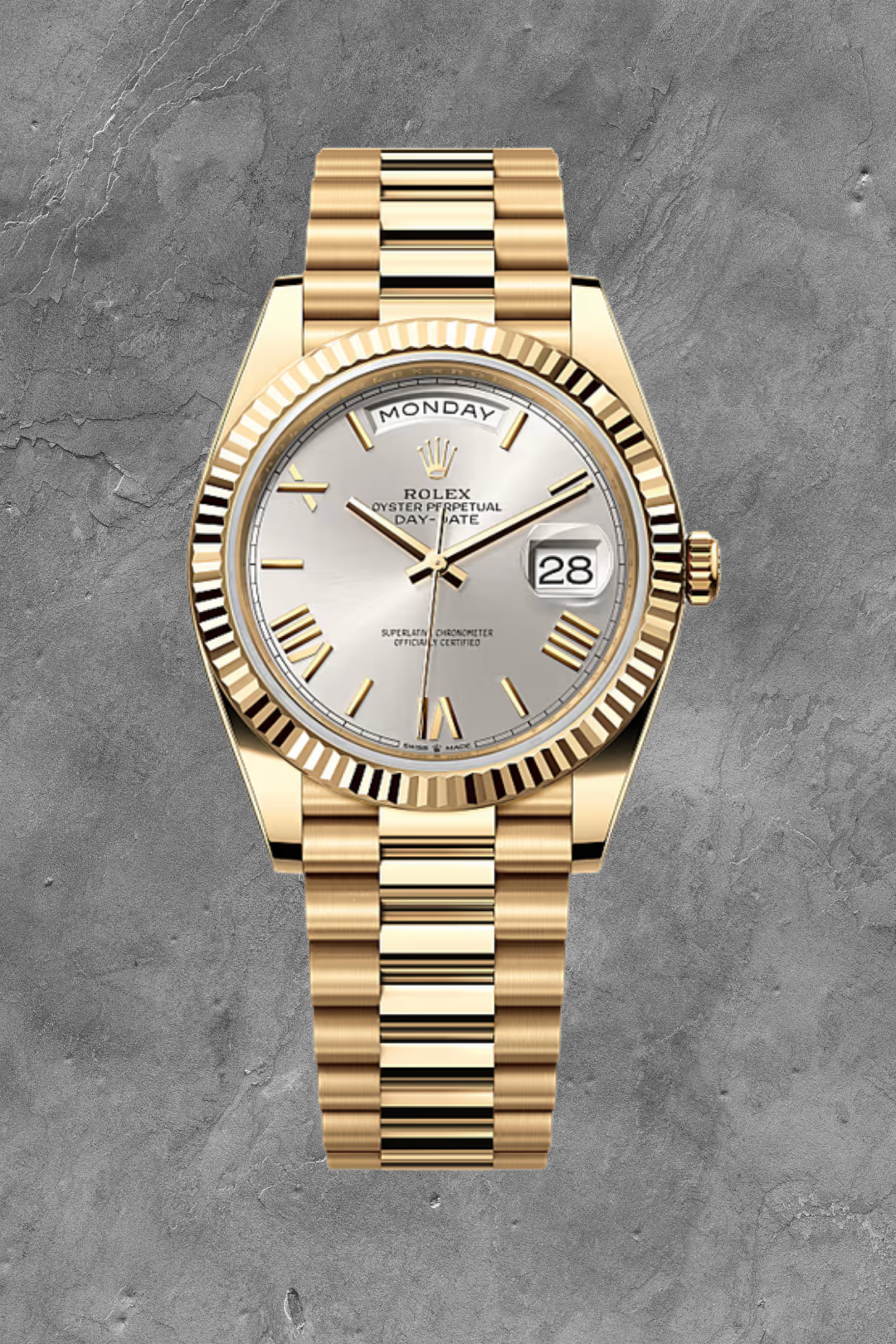 Day-Date 40 Yellow Gold Silver Dial