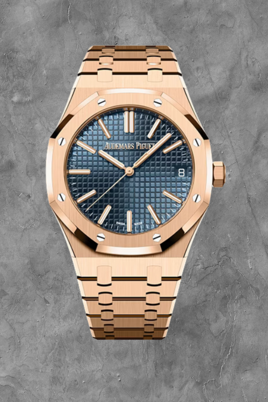 Royal Oak 41 Pink Gold Blue Dial
