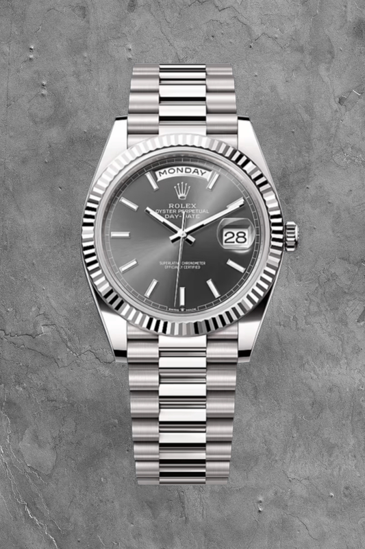 Day-Date 40 White Gold Silver Dial