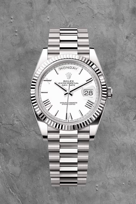 Day-Date 40 White Gold White Dial